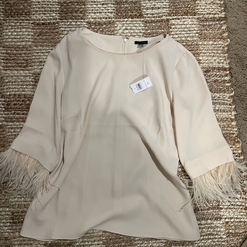 Ann Taylor cream blouse. Size 4. Never worn.
